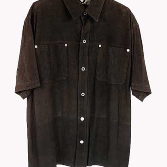 SHIRT, SUEDE, FINE MESH, UNISEX EXTRA LARGE, BLACK, TWO POCKETS, PARTLY LINED, - Picture 1 of 8